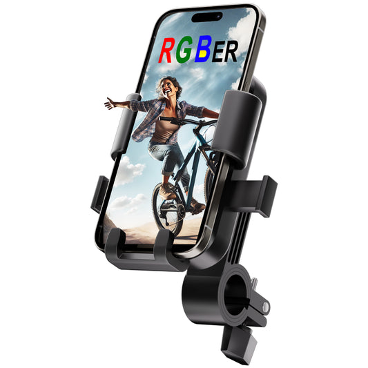 RGBer® Handyhalterung Fahrrad| Handyhalter für Fahrrad,Ebike und Motorrad|【Hält Bombenfest】【360 Grad Vollschutz】